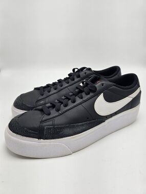 Nike Black Platform Sneakers with White Swoosh